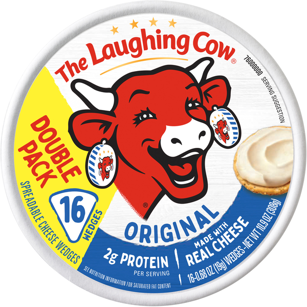The Laughing Cow Creamy Original Spreadable Cheese Wedges, 16 Portions