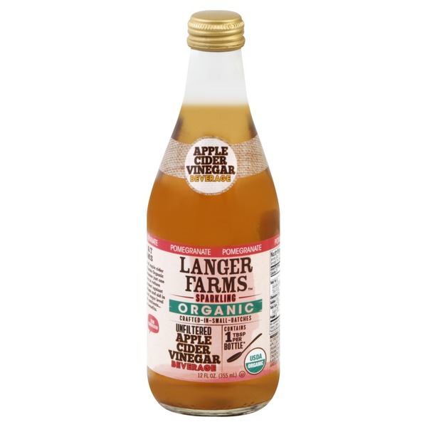 Langers Apple Cider Vinegar Beverage, Organic, Pomegranate, Sparkling