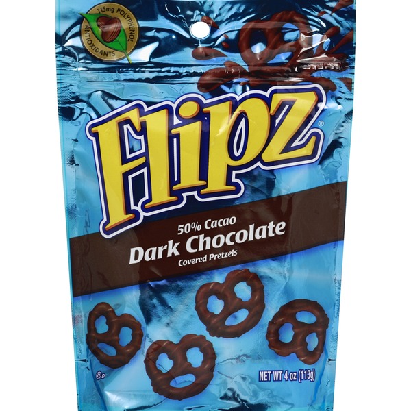 Flips Covered Pretzels, Dark Chocolate, 50 Cacao (4 oz) from CVS