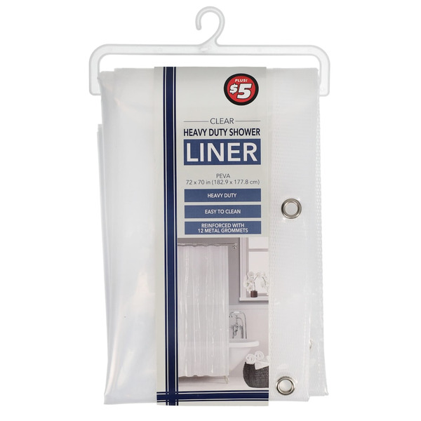 Clear PEVA Shower Curtain Liner - 72x75 Inch Heavy Duty Waterproof Liner With Magnets & Rustproof Grommets, Extra Long For Bathroom - View #10