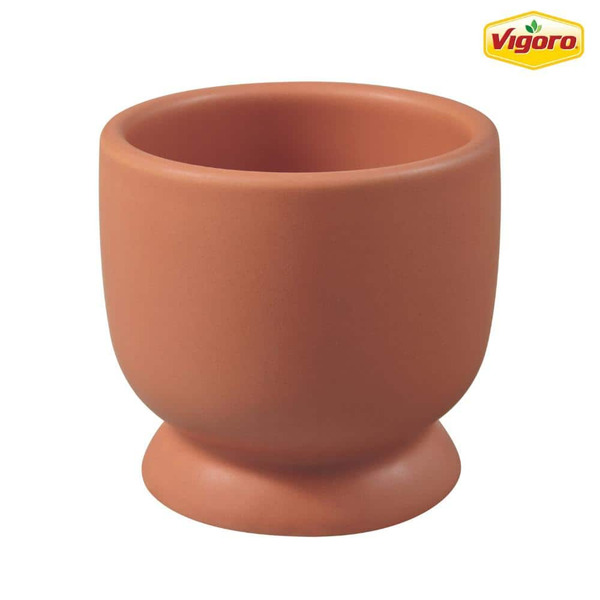 Vigoro Arvin Small Terracotta Ceramic Round Planter With Plugable Drainage Holes (3 In. L X 3 In. W X 3 In. H)