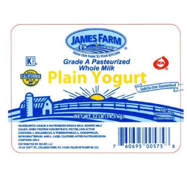 James Farm - Plain Yogurt - 32 lbs