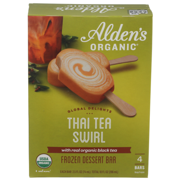 Alden's Organic Organic Thai Tea Swirl Frozen Dessert Bars 4 Pack