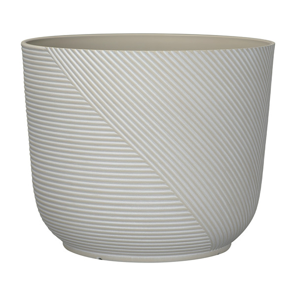allen + roth 15.16-in W x 15.16-in L x 12.87-in H Ivory Resin Round Indoor Planter