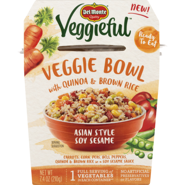 Del Monte Veggie Bowl, with Quinoa & Brown Rice, Asian Style, Soy