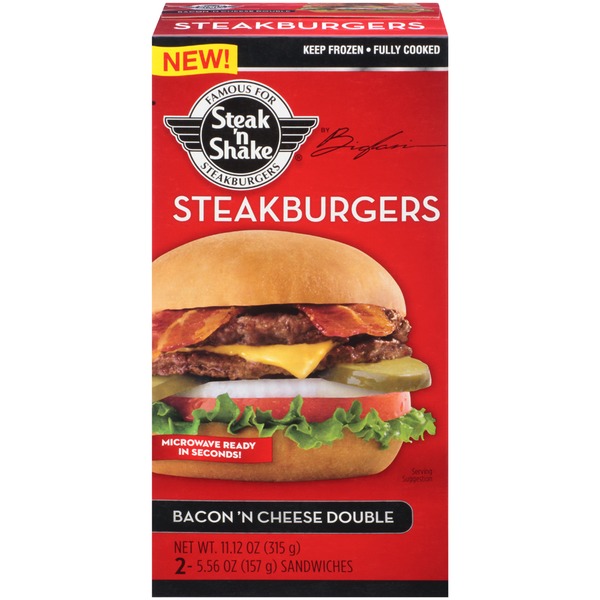 Steak 'N Shake Bacon 'n Cheese Double Steakburgers (5.56 oz) from