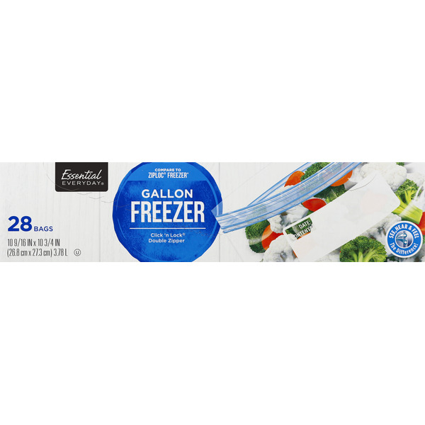 Essential Everyday Freezer Bags - 28 ea Same-Day Delivery