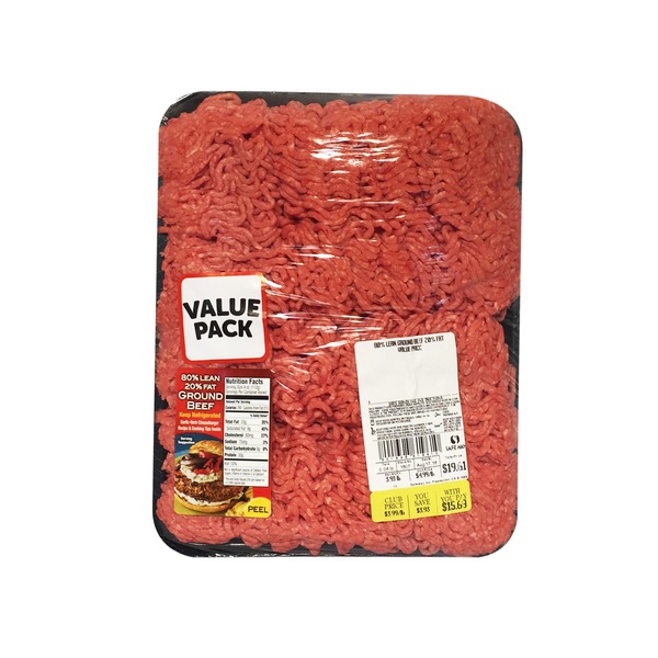 Lean Ground Beef 80/20, Value Pack (each) from Safeway - Instacart