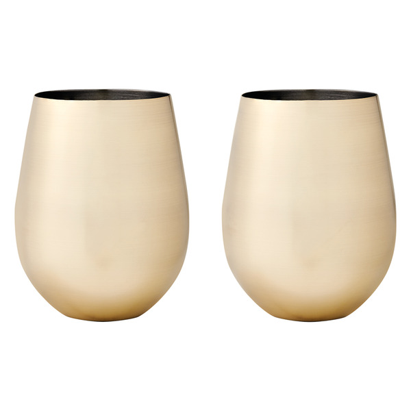 ALDI Crofton Stemless Wine Glasses Gold SameDay Delivery or Pickup