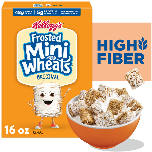 Kellogg's Frosted Mini-Wheats Original Breakfast Cereal, High Fiber, 48g Whole Grain