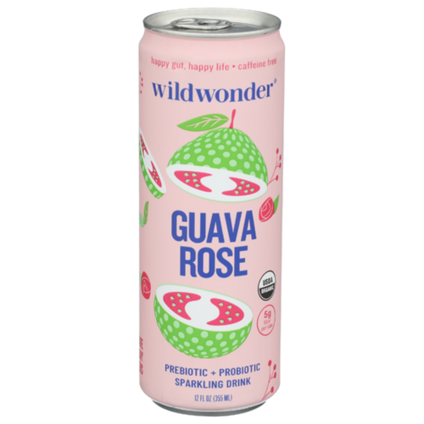 Wild Wonder Organic Guava Rose Prebiotic + Probiotic Sparkling Drink