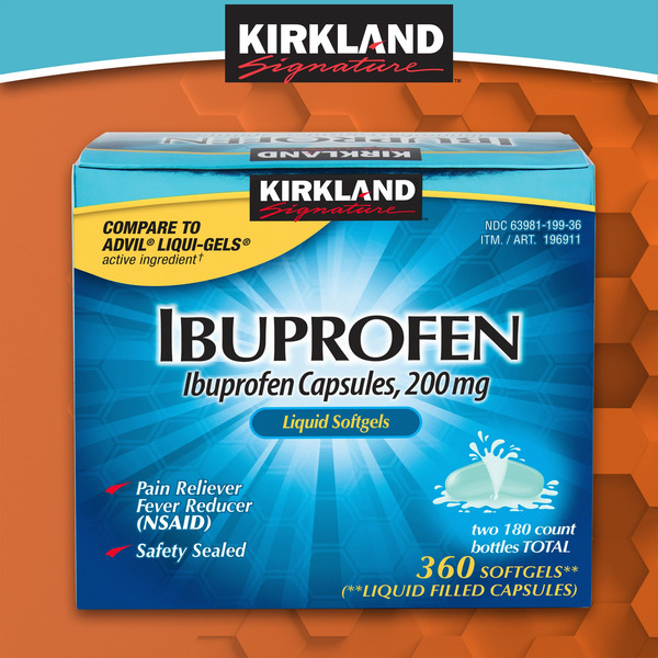 Costco Kirkland Signature Liquid Soft Gel Ibuprofen 200 mg SameDay