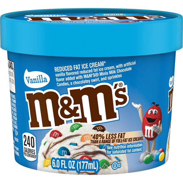 M&M's Vanilla Ice Cream Cup With Minis Milk Chocolate Candies