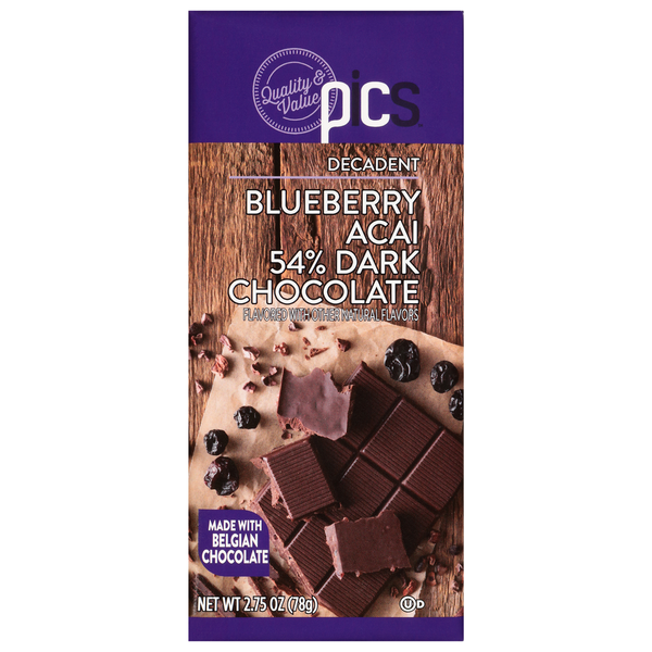 PICS Decadent 54% Blueberry Acai Dark Chocolate Same-Day Delivery