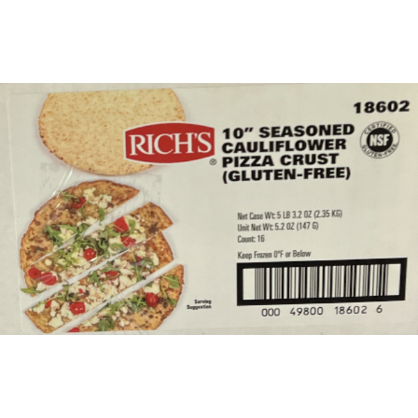 Cauliflower Crust, Frozen 10" - 16 Ct
