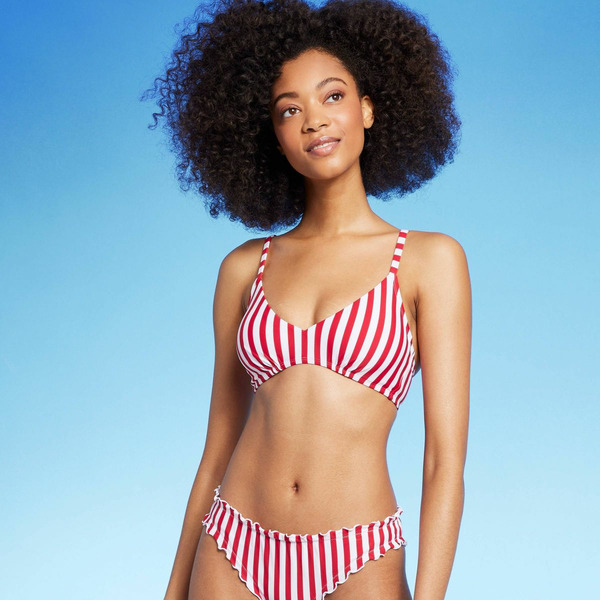 target striped bikini top