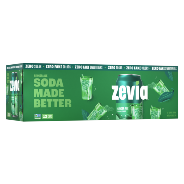 Zevia Ginger Ale Zero Calorie Soda 12 Pack Same-Day Delivery or