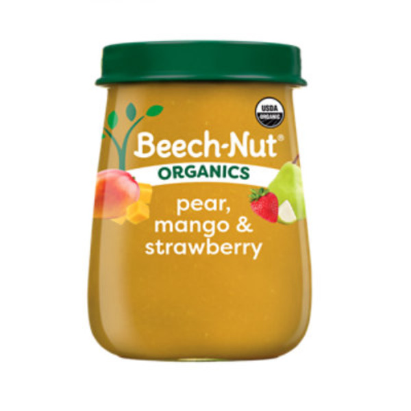 Beech-Nut Organics Stage 2 Organic Baby Food, Pear Mango & Strawberry, 4oz Jar