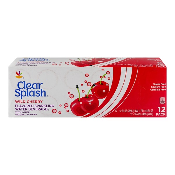 SB Clear Splash Flavored Sparkling Water Beverage Wild Cherry 12 CT