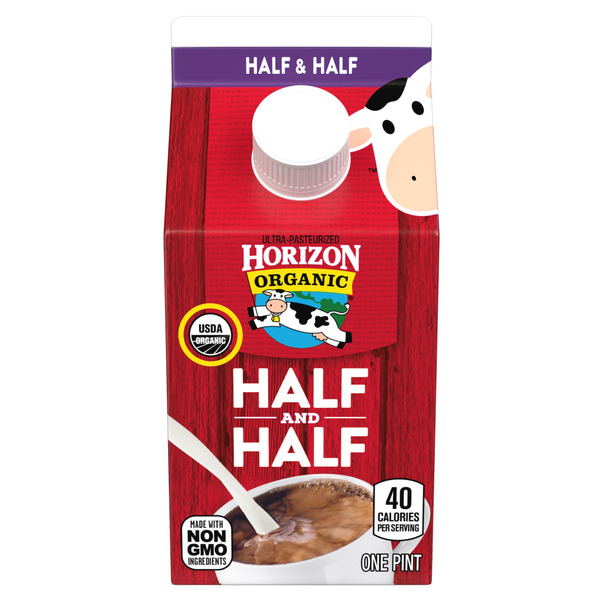 Horizon Organic Half and Half, 16 fl oz Pint Carton