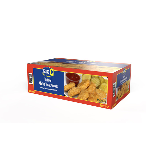 Big C - Frozen Battered Chicken Breast Nuggets, Uncooked - 10 lbs