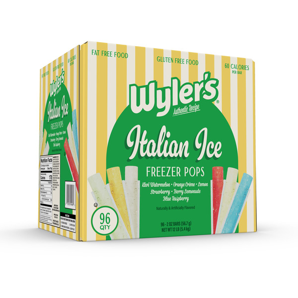 Wyler's Italian Ice Freezer Bars Assorted 96ct Same-Day Delivery
