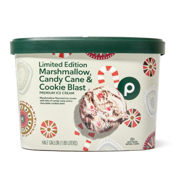 Publix Marshmallow Candy Cane & Cookie Blast Premium Ice Cream