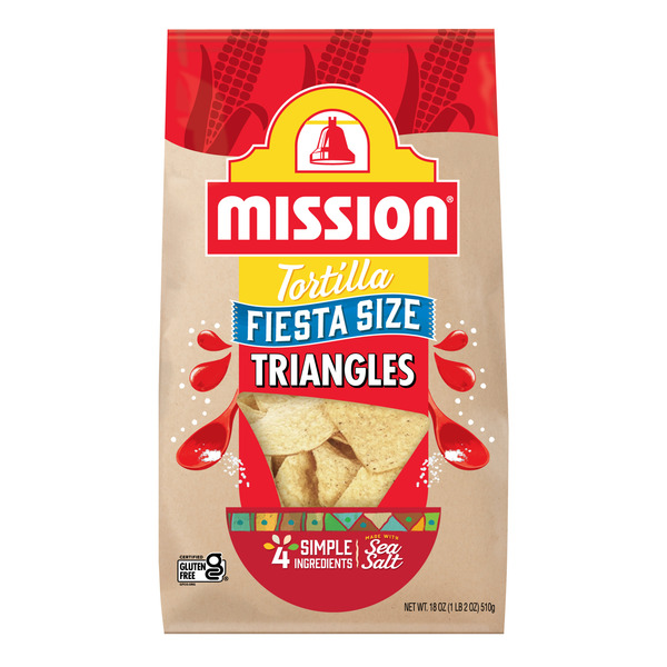 Mission Triangle White Corn Tortilla Chips, 18 Ounce Bag