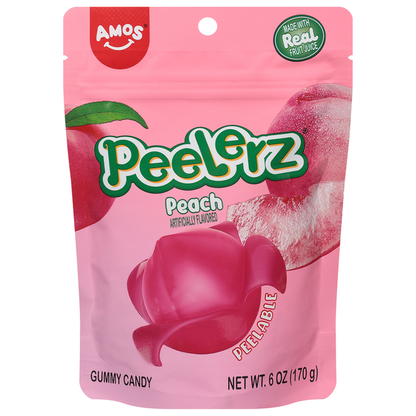 Amos Peelable Peach Gummi Candy Same-Day Delivery or Pickup