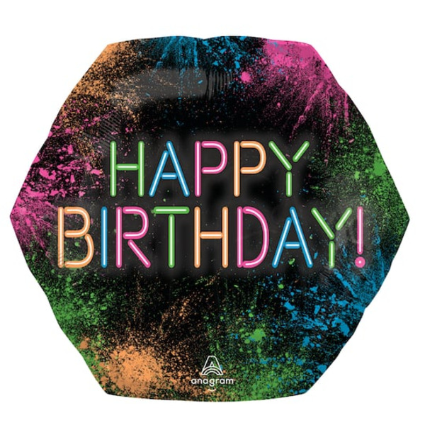 Anagram INFLATED SuperShape 23" Let's Glow Crazy Birthday Foil Balloon