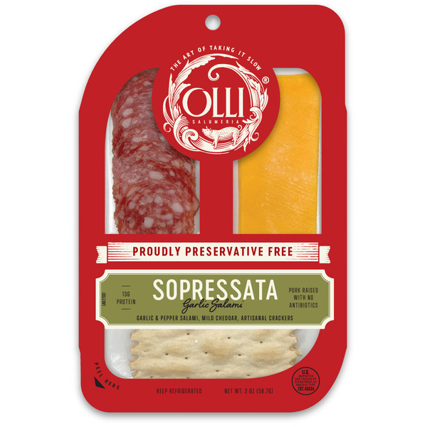 Olli Salumeria Snack Pack with Sopressata Salami, Cheddar Cheese