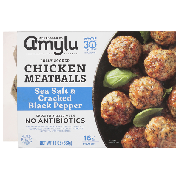 Woodman's Food Markets Amylu Chicken Meatballs, Sea Salt & Cracked