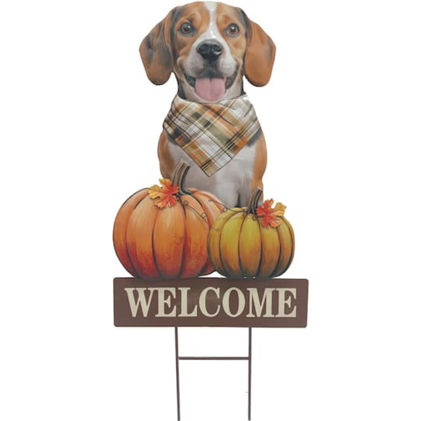 Ashland Dog & Pumpkin Welcome Metal Yard Stake
