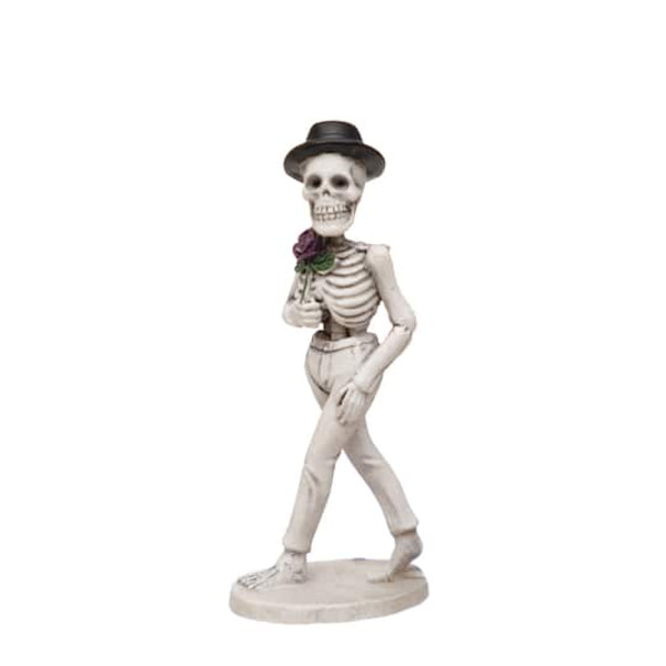 Ashland Mini Skeleton With Rose Figurine