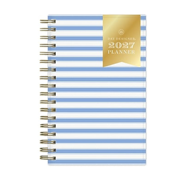 Blue Sky 2027 Day Designer Weekly & Monthly Planner, 3.625 x 6.125 in - Blue & White