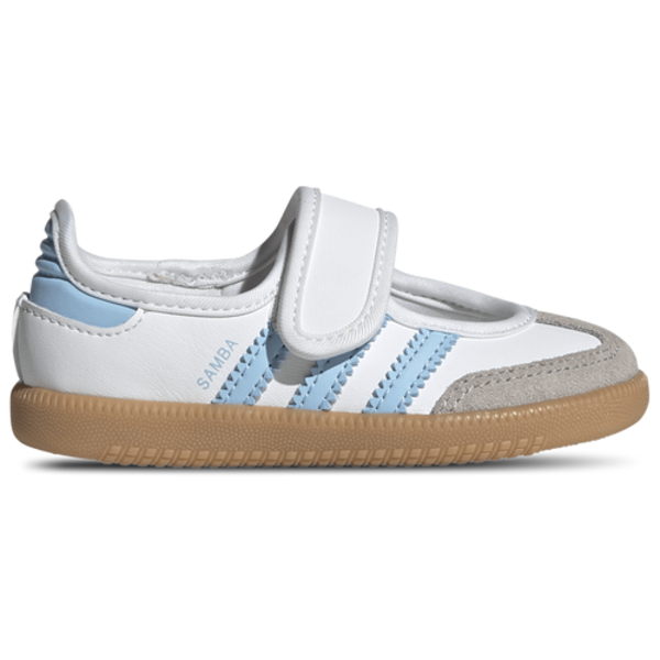 adidas Girls' Toddler Samba Jane Shoe, Size 8 - Ftwr White/Clear Sky