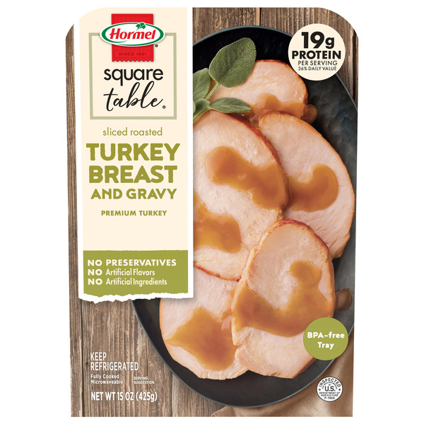 Hormel SQUARE TABLE Sliced Roast Turkey Breast and Gravy, 15 OZ