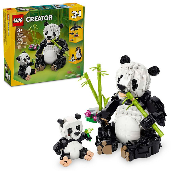 LEGO Creator 3 in 1 Wild Animals Panda Family Building Toy With 3 Options Penguin or Orca