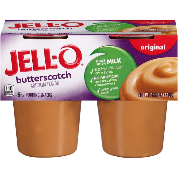 Jello Ready To Eat Original Butterscotch Pudding Snacks (3.875 oz