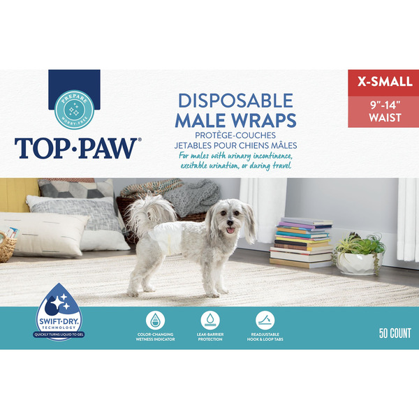 Top Paw Disposable Male Wraps, XS