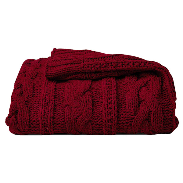 ALDI Huntington Home Red Cable Knit Throw Pickup Instacart