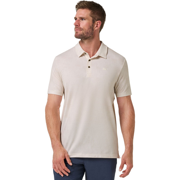 Travis Mathew Men's Featherweight Terrace Golf Polo, XXL - Antique White