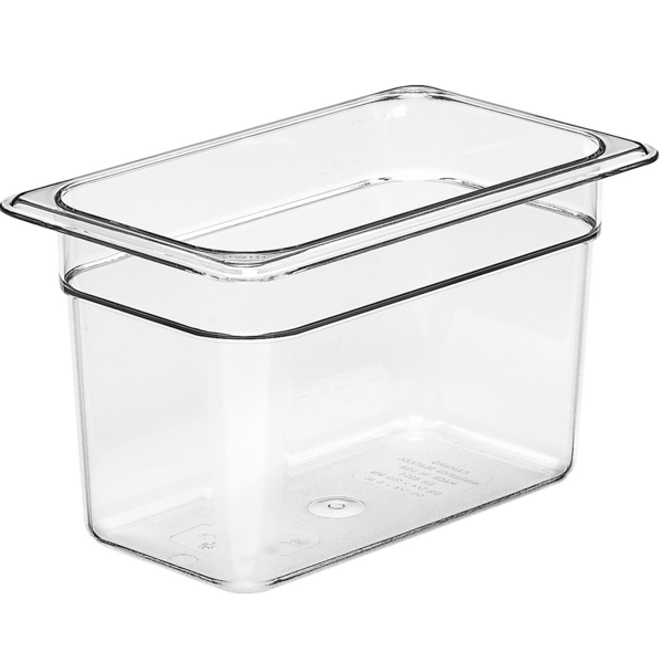 Camwear Food Pan, 3.9 qt. capacity, 6" deep, 1/4 size, polycarbonate, clear, NSF