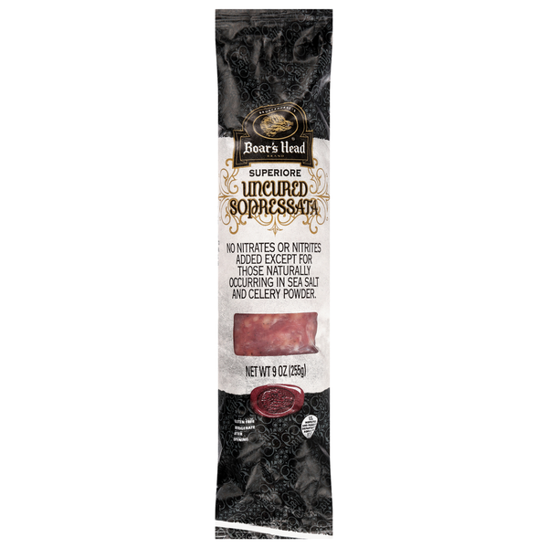 スジャータ　BALDO PRO STAFF BLACK&CHARCOAL Boar's Head Superiore Uncured Sopressata Dry Sausage Same-Day