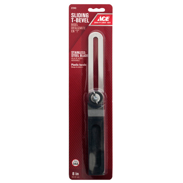 ACE 8"L Polystyrene & Stainless Steel Sliding T-Bevel