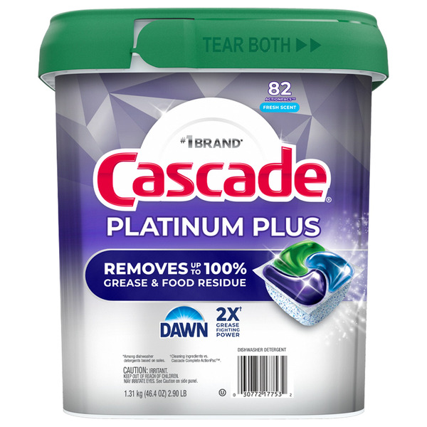Cascade Platinum Plus Actionpacs, Fresh Scent, 82 ct Same-Day