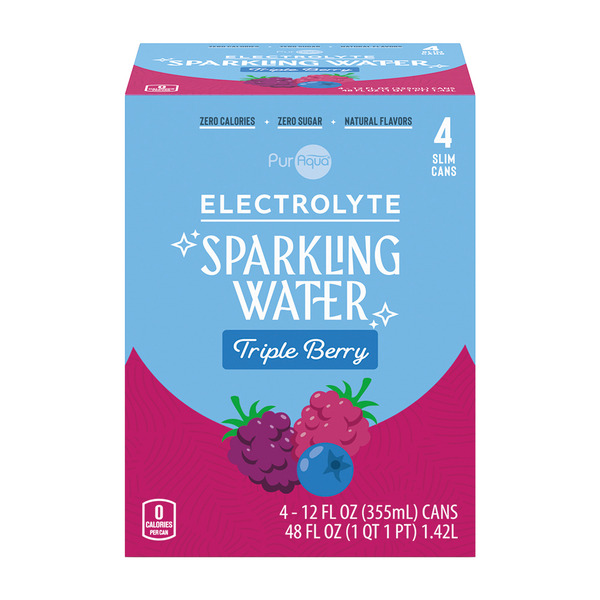 Puraqua PurAqua Triple Berry Flavored Electrolyte Sparkling Water — product image