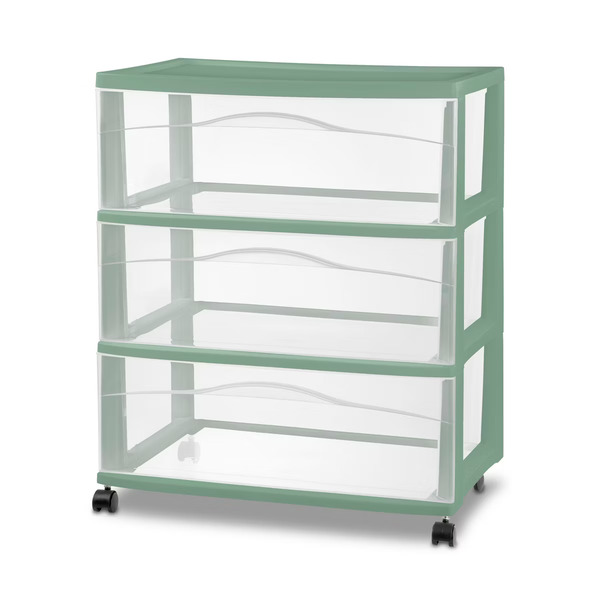 Brightroom 3-Drawer Wide Versatile Cart - Green