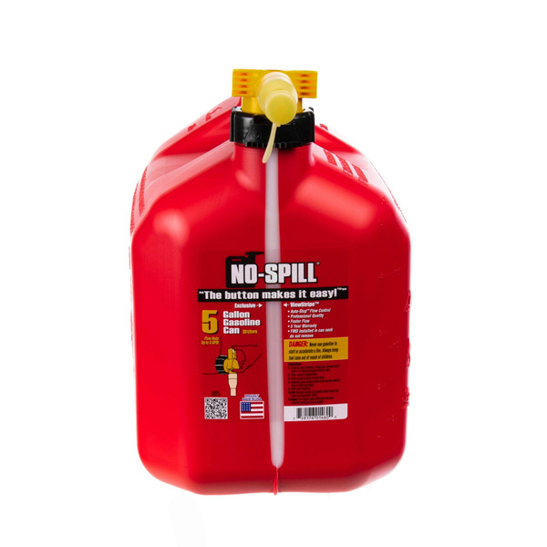 No Spill 5-Gallon Plastic Gasoline Can