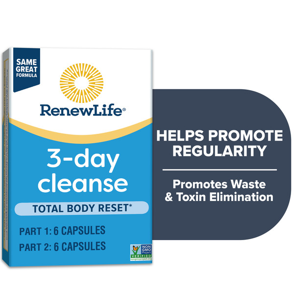 Renew Life 3-Day Cleanse Total Body Reset Detox Cleanse Capsules